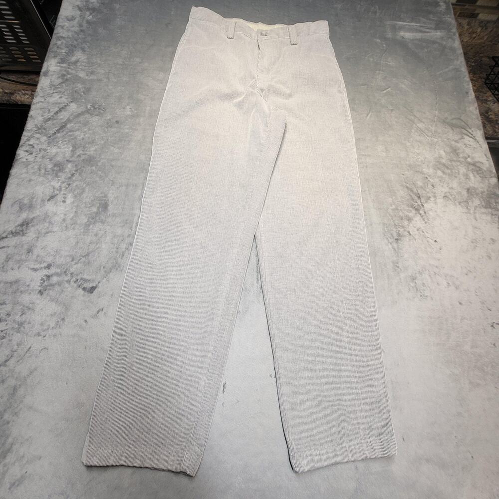 Vintage Dockers Pants Mens 32x32 Gray Corduroy Khakis Flat Front Straight Chino - Picture 1 of 12